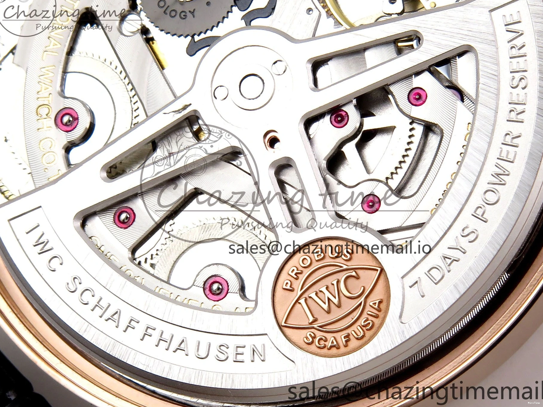 MIROTIME 0110 Portugieser Automatic 42mm RG APSF 1:1 Best Edition Black Dial on Black Leather Strap A Original 7007